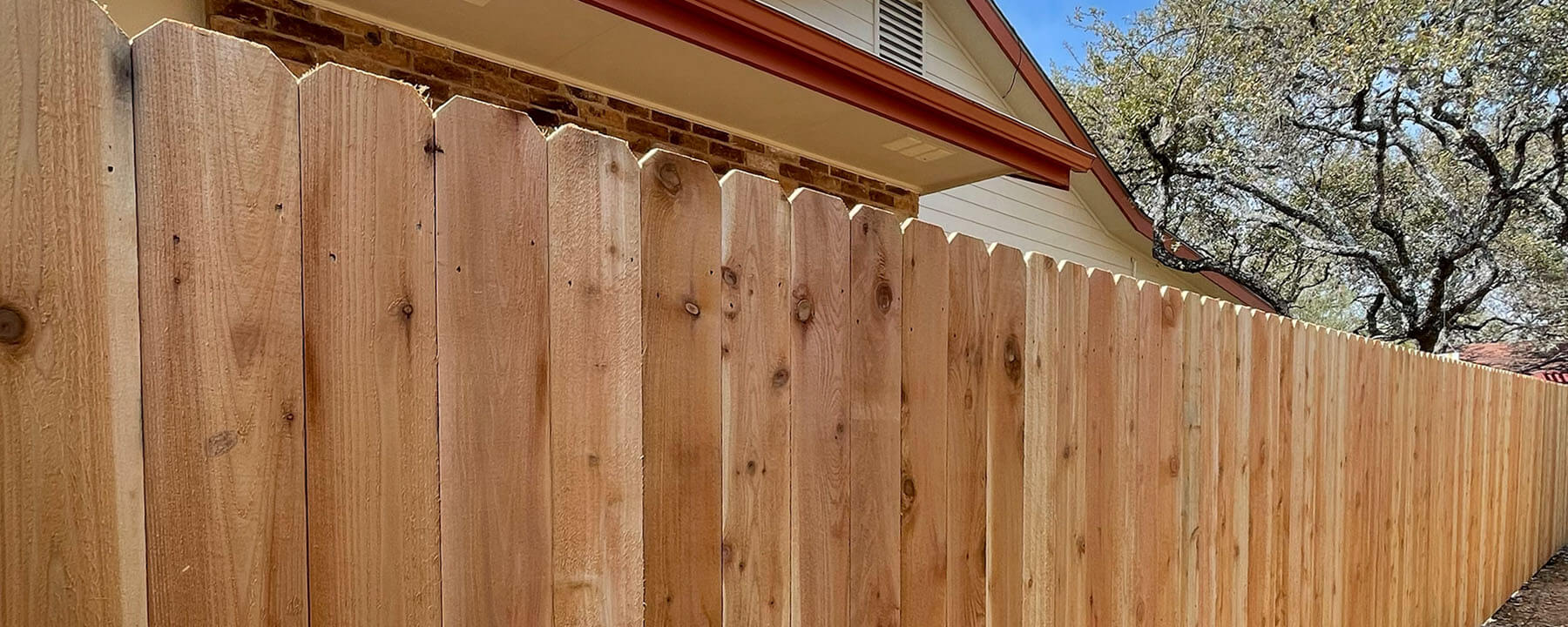 Wood privacy fence installed in San Antonio, Texas for a residential property
